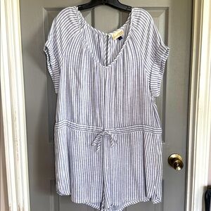 Universal Thread Women's Striped Short Sleeve Romper Size Large